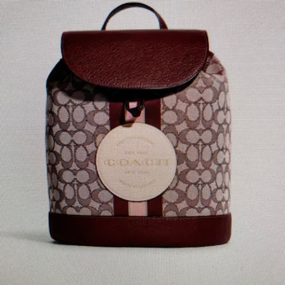Dempsey Drawstring Backpack In Signature Jacquard With Stripe And Coach Patch - Picture 1 of 4